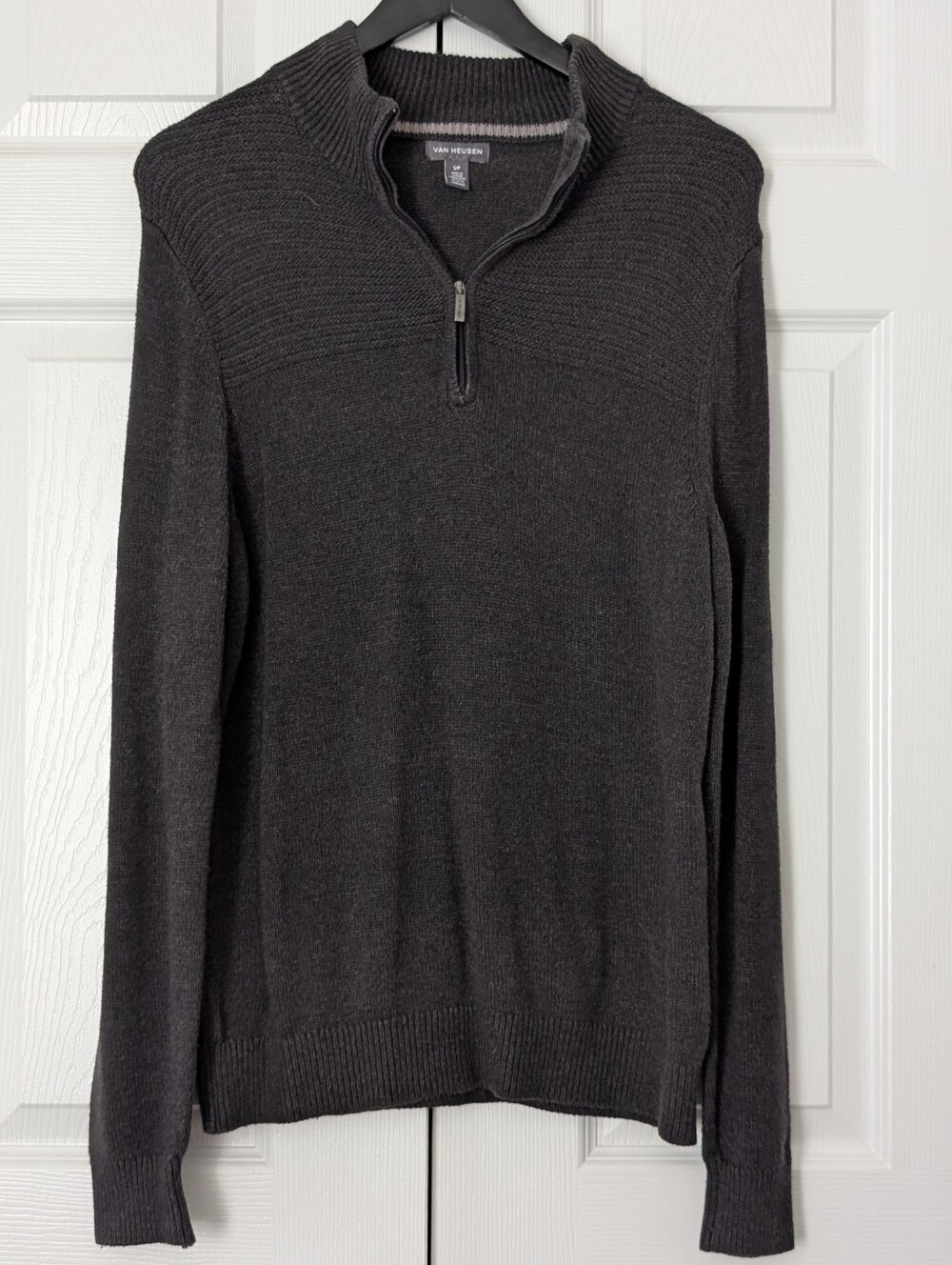Van Heusen Charcoal Quarter-Zip Knit Sweater
